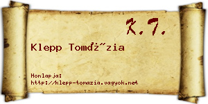 Klepp Tomázia névjegykártya